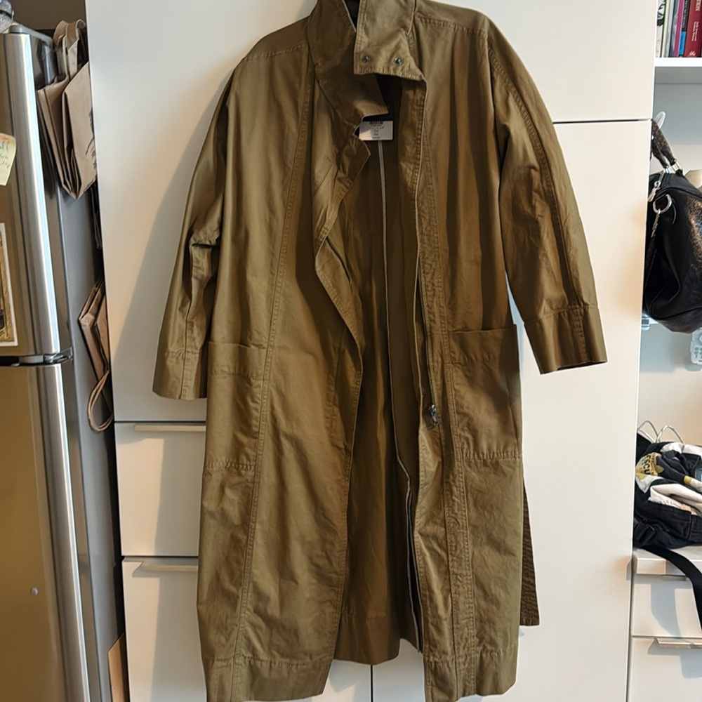 BNWT Topshop olive military green lightweight trench coat 0 or XS